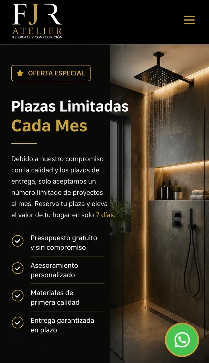 Oferta especial de reformas: plazas limitadas cada mes con presupuesto gratuito y entrega garantizada en plazo
