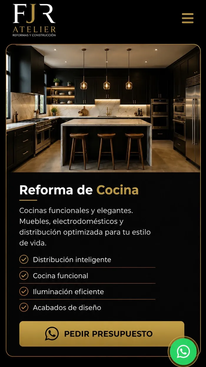 Reforma de cocina funcional y elegante con distribución inteligente e iluminación eficiente