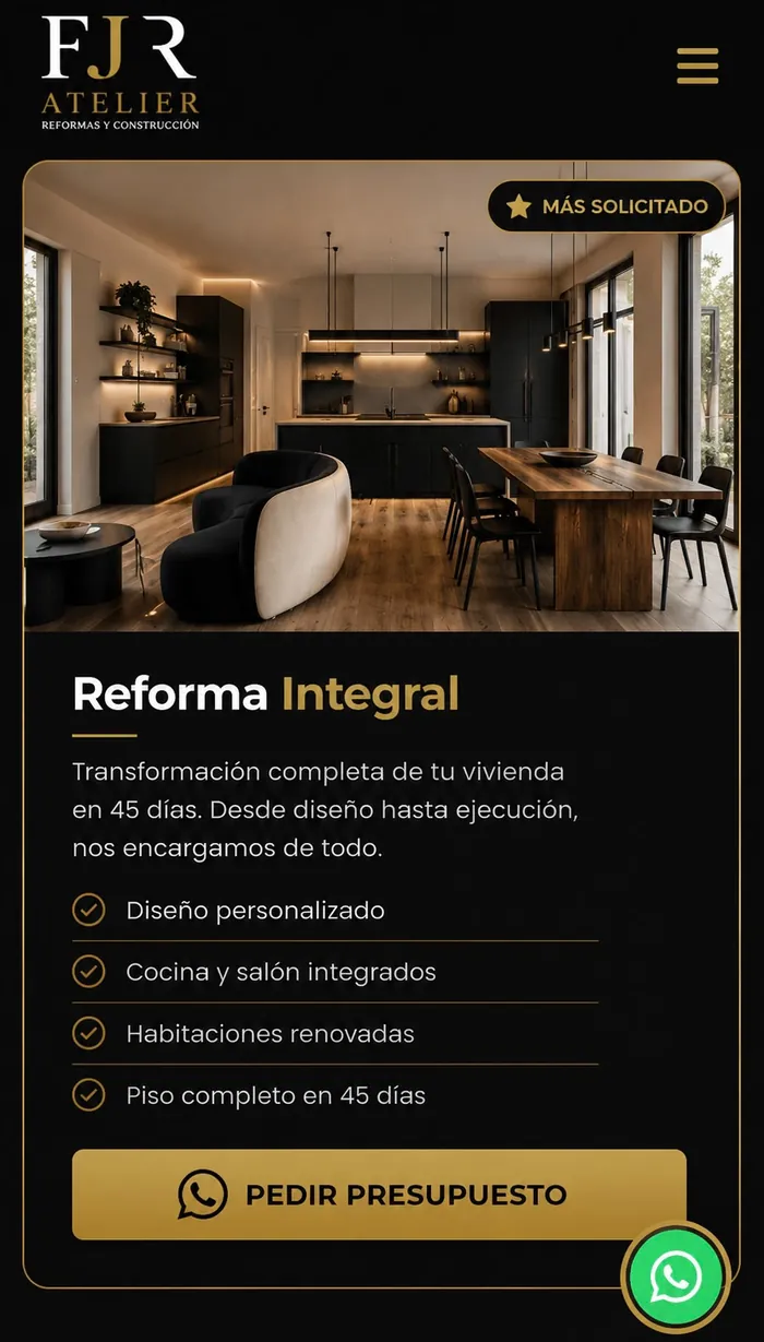 Reforma integral de vivienda en 45 días: cocina y salón integrados, habitaciones renovadas y diseño personalizado